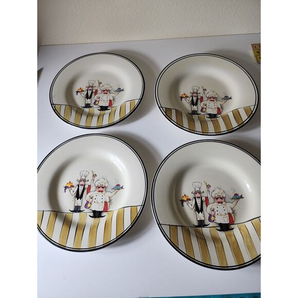 Vintage HD DESIGNS Le Chef 10.5" Dinner Plates - set of 4 - Picture 2 of 5
